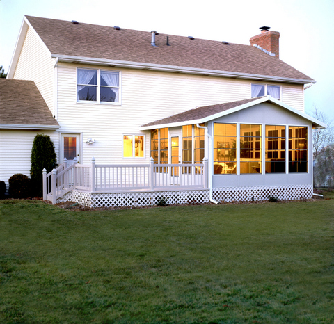 image shows sunroom from Porch Conversion of Seneca, SC. Sunrooms | Porch Conversions | EZE Breeze Windows